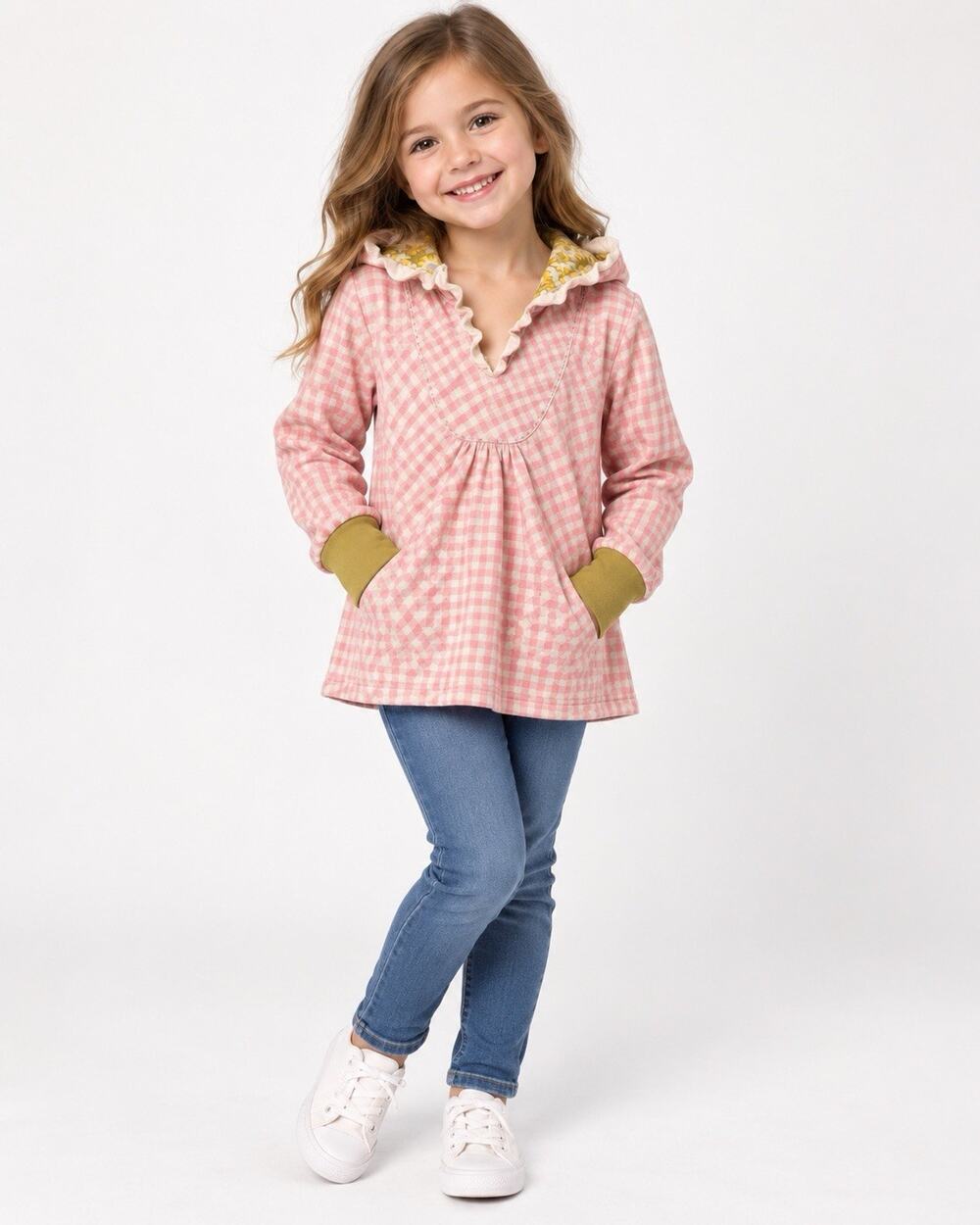 Matilda Jane Serendipity Shortcake Hoodie Girls Size 6 Pink Gingham Floral 2012